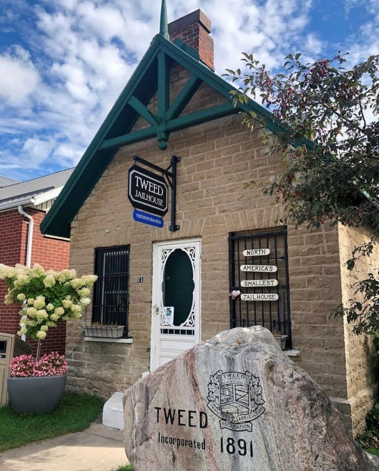 Facade of the jailhouse in downtown Tweed