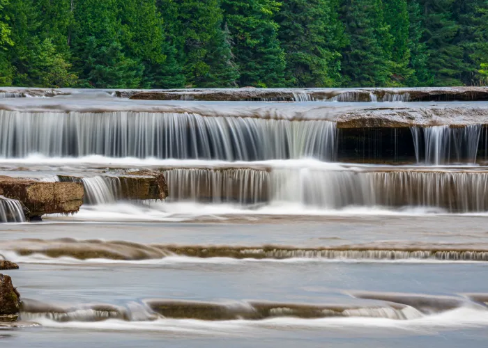 Cascading Water Falls at Callaghan Rapids Conservation Area in Marmora, Ontario