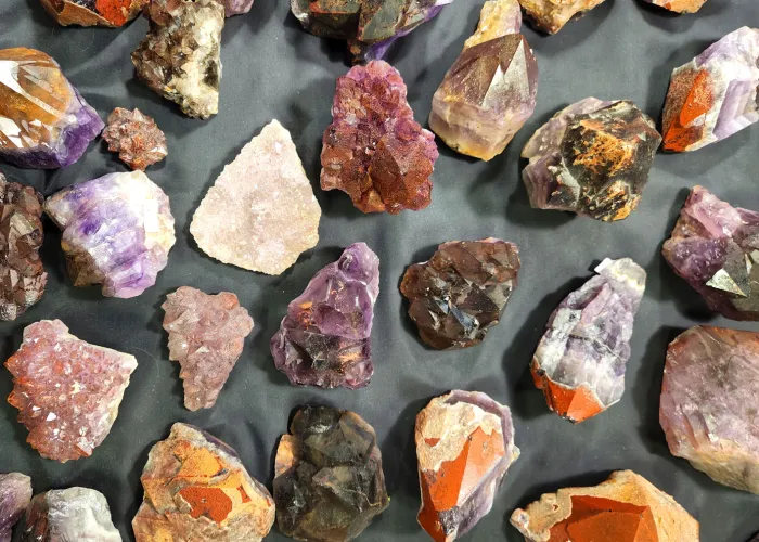 Minerals on table Bancroft Gemboree