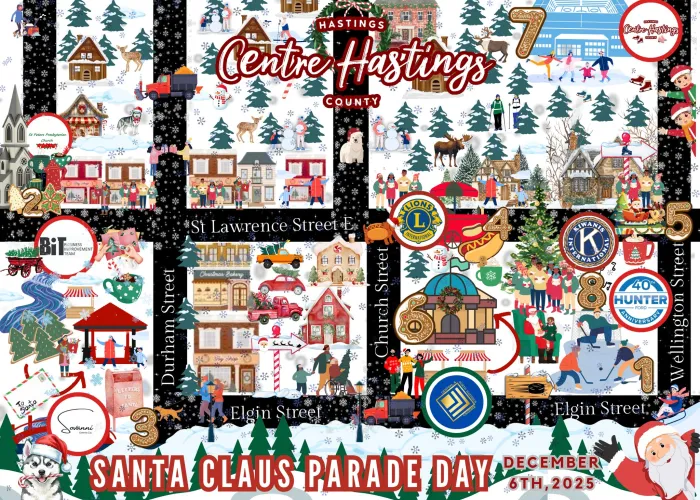 santa claus parade day town map of events