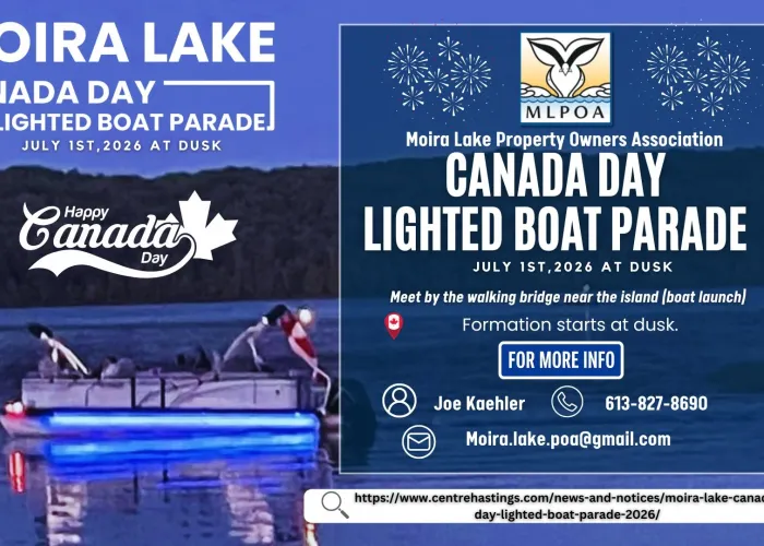 Lake at dusk, boat on water, event details