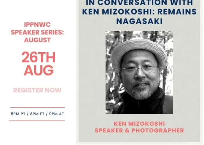 black and white photo of Ken Mizokoshi, event details