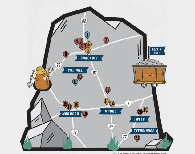 map of rockhounding experiences hastings county